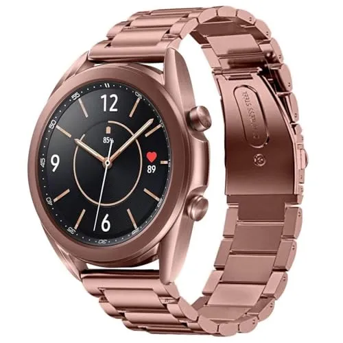 SUNDAREE Kompatibel mit Armband Samsung Galaxy Watch 3 Armband 41MM SM-R850/Garmin Venu Sq 2/AMAZFIT GTR MINI/Huawei GT3 42mm/Withings Scanwatch 42MM,20MM Bronze Edelstahl Metall Ersatz Uhrenarmband
