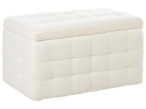 Produktbild Hocker mit Stauraum Bouclé Weiß – Modern Michigan