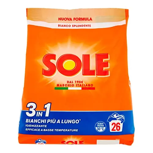 Sole Waschpulver, glänzend, Weiß, 26 Waschgänge, 1,3 kg