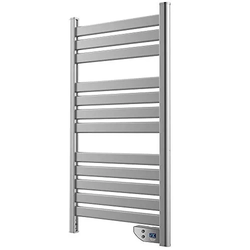 Cecotec Elektrischer Badheizkörper ReadyWarm 9050 Twin Towel Steel 500 W - Handtuchwärmer mit DoubeHeat-System für schnelles Trocknen von Handtüchern. Effizient bei nur 500 W, IP24 Spritzschutz und LED-Bildschirm für optimale Kontrolle.