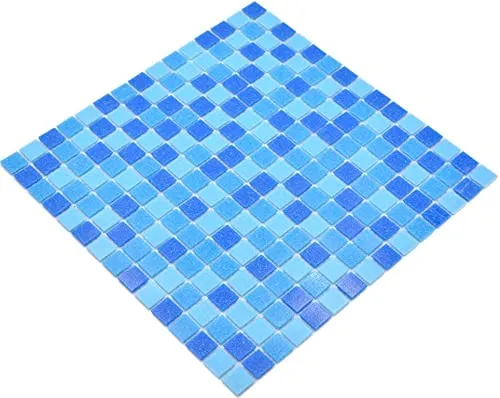 Mosaikfliese GlasMosaikfliese Glasmosaik Classic Mix Glas mix türkiesblau papierverklebt Poolmosaik Schwimmbadmosaikmosaik Classic Mix Glas mix weiß blau papierverklebt Poolmosaik Schwimmbadmosaik