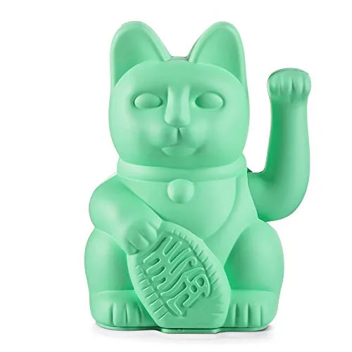 Donkey Products Lucky Cat Winkekatze in der Farbe Mint aus Kunststoff, 15cm, 330469