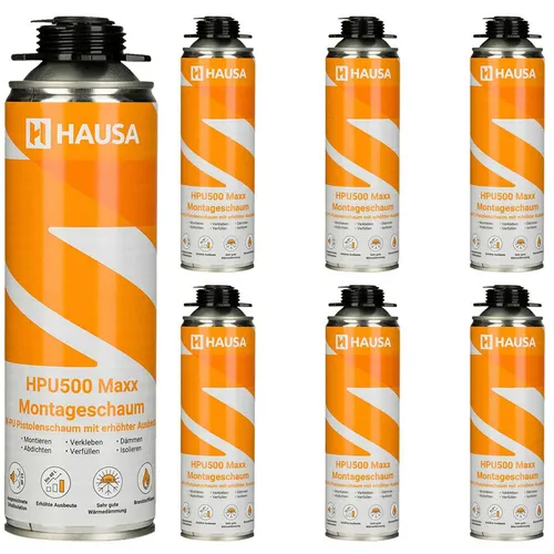 Bauschaum Montageschaum Schaum Pistolenschaum HPU500 Maxx 7x 500 ml bis 48L grau