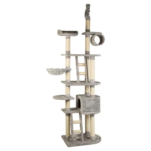 Beeztees Kratzmöbel Magnefiq grau 70x50x220-260cm für Katzen - Der verstellbare Kratzbaum MAGNEFIQ ist ein ideales Spielparadies für Katzen mit zahlreichen Klettermöglichkeiten und gemütlichen Schlafplätzen. Perfekt für aktive Katzen, die gerne die Umgebung im Blick haben.
