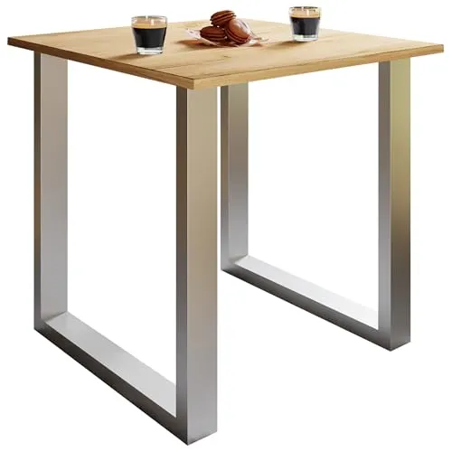 VCM Premium Holz Esstisch | H. 76 x B. 80 x T. 50 cm | Küchentisch Speisetisch Tisch Xona U