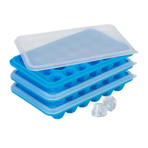 Eiswürfelform Eiswürfelschale Eiswürfel-Gießform Silikonform Diamant 3er Set