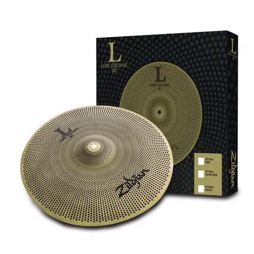 Zildjian L80 Series 18 Zoll Crash Ride Cymbal - Becken, um bis zu 80% leiser als Standard-Becken, ideal für Heimtraining und ruhige Gigs, schont die Ohren und ermöglicht längeres Spielen.