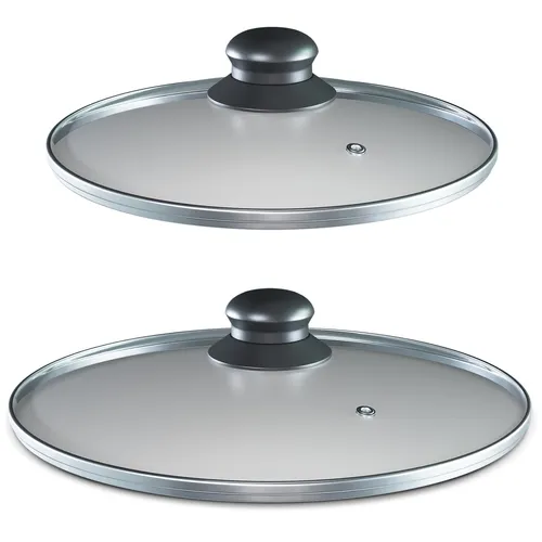 Glasdeckel Universal Set 2x Kochtopf 200mm/240mmØ Abdeckung für Topf Pfanne