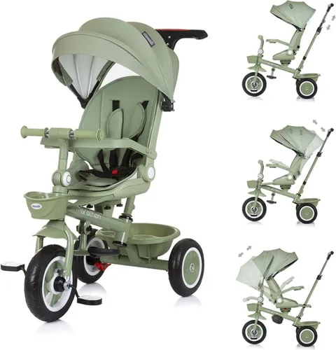 Chipolino Tricycle Marathon 2 in 1 Dreirad - Flexibel und Sicher - Dreirad mit umkehrbarem Sitz und Gummirädern, ideal für Kinder ab 12 Monaten. Höhenverstellbarer Schiebegriff und verstellbares Sonnendach bieten Komfort und Sicherheit beim Fahren.