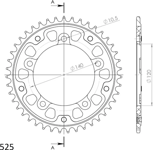 Produktbild Stealth-Kettenrad Supersprox 525