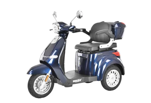 HECHT Seniorenmobil CitisMAX Blau - 800W, bis 25 km/h - Motorroller mit 800W Leistung für bis zu 25 km/h, max. Tragkraft von 134 kg und ergonomischer Sitzposition für höchsten Komfort bei Fahrten.