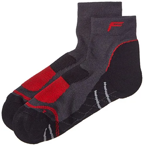 F-lite Feet Mountainbike High Merino Woman Socken, Anthracite/Red, 35-38