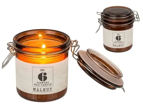 Out of the blue Duftkerze (Walnuss) im Einmachglas mit Bügelverschluss,