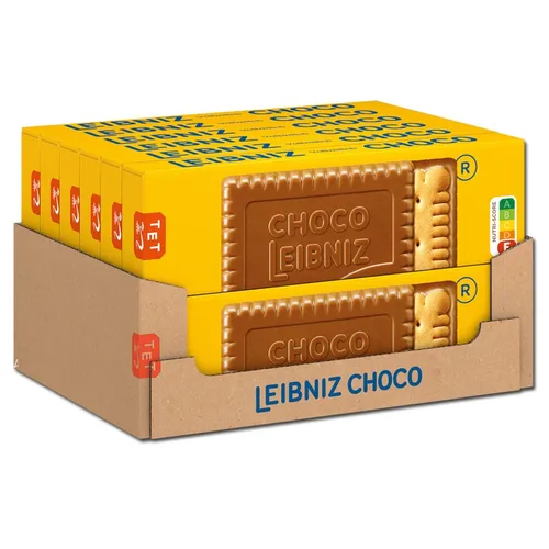 Leibniz Choco Vollmilch 125g, 12er Pack - Kekse & Kleingebäck – Der kultige Butterkeks vereint knusprigen Genuss mit zarter Vollmilchschokolade für unvergessliche Momente.