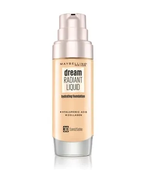 Maybelline Dream Radiant Liquid Foundation 30 ml - Nr. 30 Sand - Flüssige Foundation mit 12H Feuchtigkeitspflege für ein natürliches Finish. Ideal für ein angenehmes Tragegefühl und eine gleichmäßige Abdeckung.
