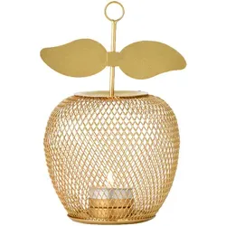 Moderne Deko Teelichthalter Manzana gold 19cm