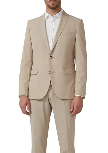 s.Oliver Herren 2140779 Business-Anzug Jacke, 80M1 beige, 52 - Sakkos für Herren, Slim Fit Design für eine moderne Silhouette, ideal für Business-Anlässe und elegante Auftritte.