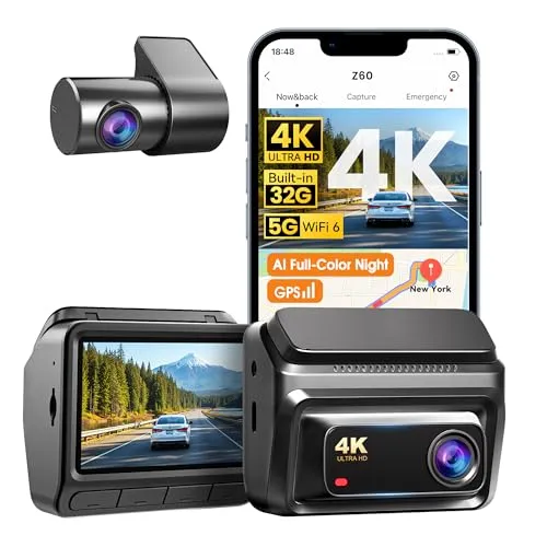 Produktbild DDPAI Z60 Dashcam Auto Vorne Hinten 4K+1080P mit 32GB eMMC