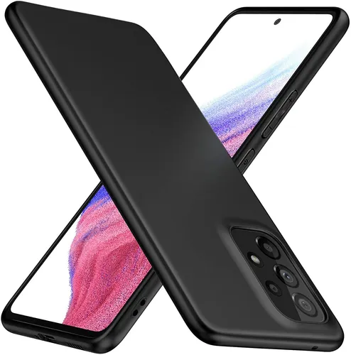 Hülle für Samsung Galaxy A53 5G Schwarz Matt Silikon Schutz Handyhülle Tasche