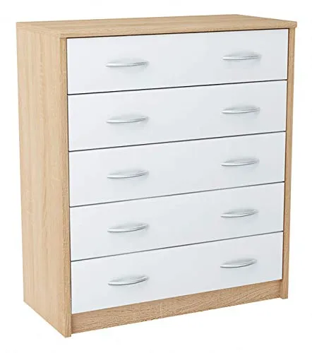 Matkam Möbel Schuhschrank Sonoma Eiche - 5 Schuhfächer, pflegeleicht und elegant - Schuhschrank in klassischem Design, ideal für den Flur. 5 ausklappbare Schuhfächer mit unterschiedlichen Höhen bieten viel Platz für Ihre Schuhe. Pflegeleicht und robust aus laminierter Möbelplatte.