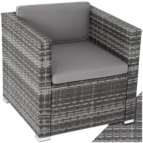 tectake® Poly Rattan Sessel mit Armlehnen von tectake