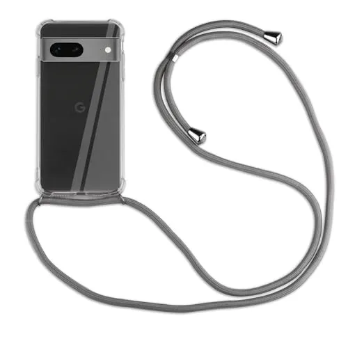 betterfon Hülle Kompatibel mit Google Pixel 8 | Handykette Smartphone Halskette Hülle mit Band | Handyhülle mit Kordel zum Umhängen Kompatibel für Pixel 8 | Grau