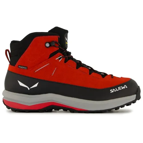 Salewa Kinder Mtn Trainer 2 Mid PTX Schuhe (Größe 28, rot) - Wanderschuhe für Kinder, robust und wasserdicht, mit griffiger Pomoca Laufsohle für sicheren Halt auf jedem Terrain.