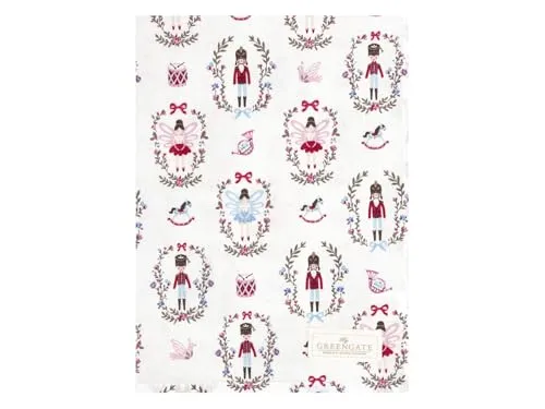 GreenGate Cindarella Geschirrtuch White 70x50cm in weiß von GreenGate