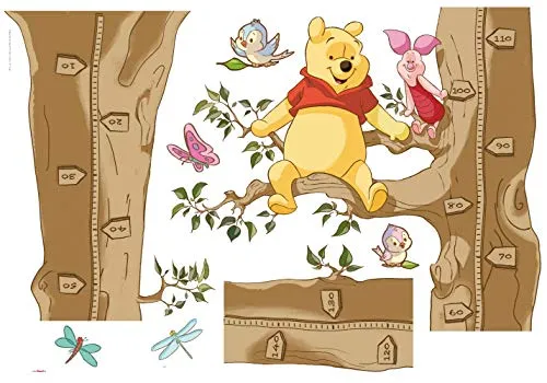Komar Disney Deco-Sticker | Winnie The Pooh Size | Größe:100 x 70 cm (Breite x Höhe) | Wandtattoo, Dekoration, Kinderzimmer, Messbaum, Bunt