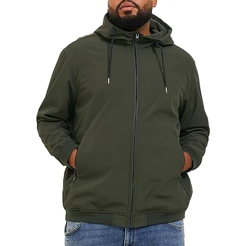 Jack & Jones Übergangsjacke in Khaki, Größe L - Funktionsjacke für Herren mit weicher Innenseite, ideal für Übergangszeiten. Mit Kapuze, Rippstrickabschlüssen und praktischem Reißverschluss.