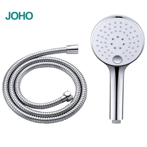 3jet Duschkopf Handbrause Antikalknoppen Rund Ø12cm Brause mit Schlauch JOHO
