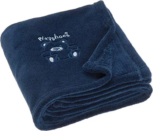 Playshoes Unisex Baby Fleece-Decke Bär 301700, 11 in blau von PLAYSHOES