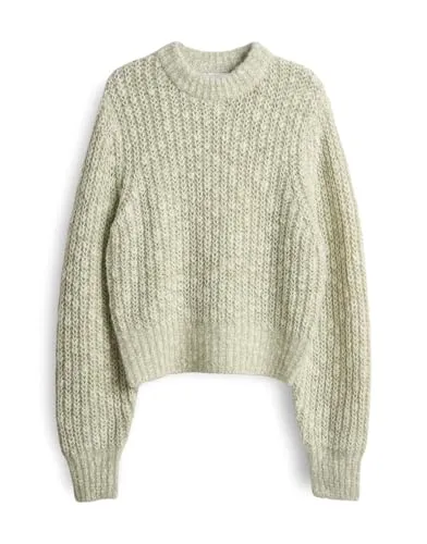 OPUS Damen Pullover PALIZIA | Chunky Strickpullover aus Wollmix in Soft Matcha, Größe 34 - Der OPUS PALIZIA Strickpullover vereint stilvollen Komfort und zeitloses Design. Ideal für lässige Looks, bietet der Grobstrickpullover eine lockere Passform und angenehmes Tragegefühl. Ein Must-Have für jede Garderobe!