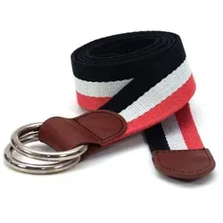 Chiccheria Brand Stoffgürtel Canvas Belt Schwarz, Weiss, Rot bunt|rot|schwarz 110 cm