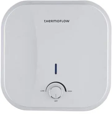 Thermoflow 15 L Obertisch Warmwasserspeicher - Druckfester Warmwasserspeicher mit 15 Liter Volumen, steckerfertig und ideal für platzsparende vertikale Montage, sorgt für schnelle Erwärmung bis 65°C in nur 31 Minuten.