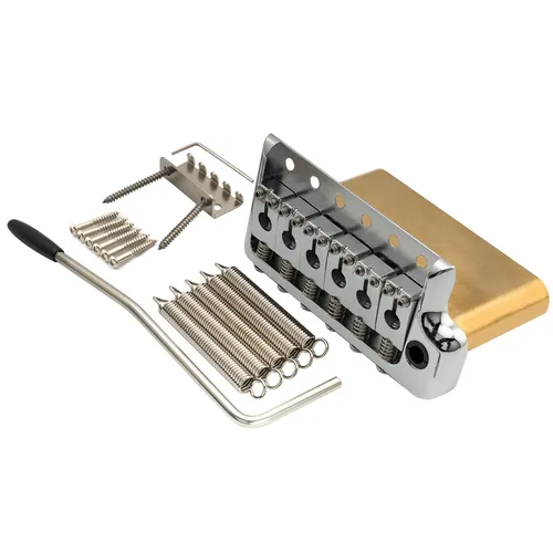 Musiclily Ultra Chrome 52.5mm Brass Block Tremolo Bridge For Strat ST Guitar