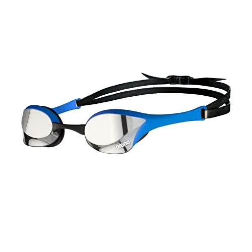 Arena Cobra Ultra Swipe Schwimmbrille - Silver-Blue - Schwimmbrille für Wettkampfschwimmer mit innovativer Anti-Beschlag-Beschichtung für klare Sicht und optimalen Komfort.