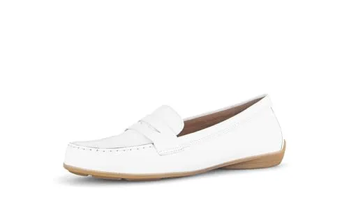 Gabor Damen Slipper - Elegante Slip-Ons in Weiß, 37 EU - Slipper & Mokassins für Damen mit hochwertigem Lederinnenmaterial und flachem Absatz, ideal für Büro und Freizeit.