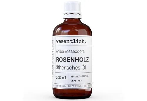 wesentlich. Duftlampe Rosenholz 100ml - ätherisches Öl für Wohlbefinden - Duftlampen für entspannenden Raumduft, aus 100% naturreinen ätherischen Ölen von wesentlich. - Ideal für Aromatherapie und Kosmetik!