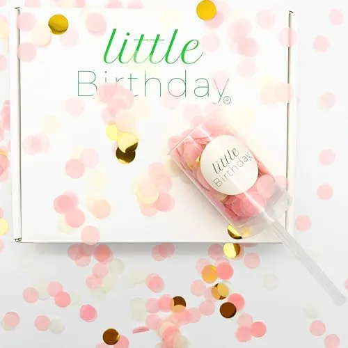 LITTLE BIRTHDAY | 4x wiederbefüllbare Schnipsel Kanonen | Konfetti Push Pop | Popper | Konfetti Bombe | Geburtstag | Kindergeburtstag | Mitgebsel | rund 1,5cm