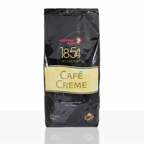 Schirmer Cafe Creme 1854 - 1kg ganze Kaffee-Bohne - Kaffeebohnen, 100% Arabica für einen vollmundigen Geschmack, ideal für Kaffeeliebhaber und Baristas.