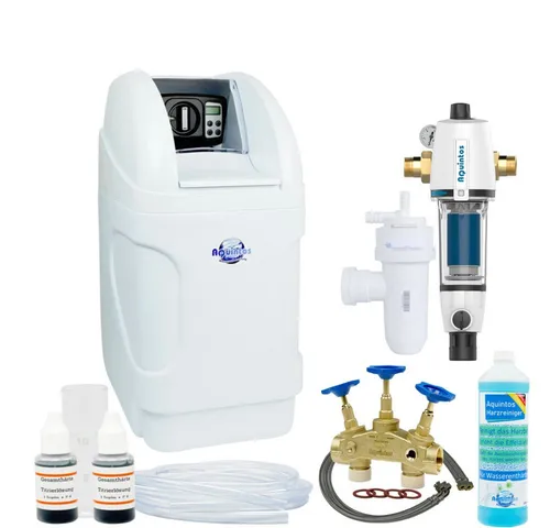 Weichwasseranlage Anschlussarmatur RDX Rückspülfilter Komplettpaket - Wasserenthärter für Haushalte bis 3 Personen, bietet effiziente Entkalkung und schützt Ihre Rohrleitungen vor Ablagerungen.