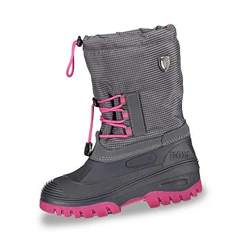 CMP Jungen Kids Ahto WP Snow Bootsportschuhe, Asphalt, Größe 33 EU - Wanderschuhe mit Gummi-Verschluss, ideal für winterliche Abenteuer, wasserabweisend und robust für optimalen Komfort und Schutz.
