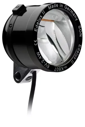 SON Edelux II LED-Scheinwerfer für Nabendynamos-schwarz eloxiert 140 cm