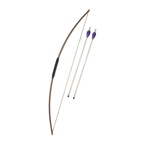 BestSaller 1250 Sportbogen 120cm aus Holz & 2 Sport Pfeile mit Pfropfen 50cm, na