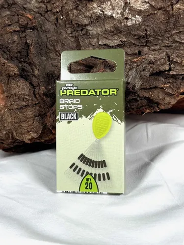 Fox Rage Predator Braid Stops für Geflecht & Mono 20 Stück Black Stopper DA