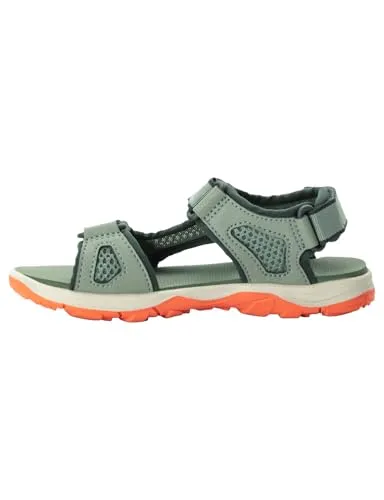 Jack Wolfskin TARACO BEACH SANDAL K Sandale grün 33 EU - Wanderschuhe für Kinder, sportlicher Stil und ideal für Abenteuer am Strand und im Freien, fällt klein aus - bitte eine Größe größer bestellen.