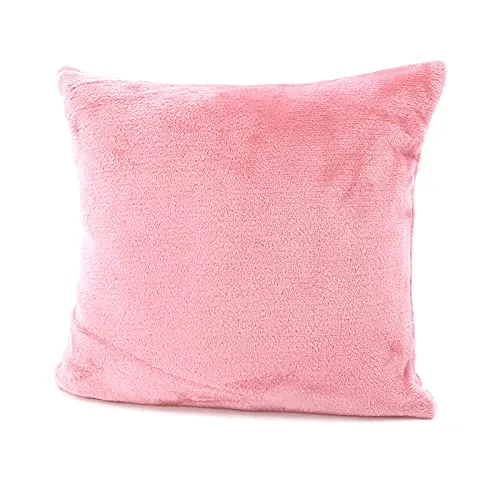 heimtexland ® Flanell Kuschel Kissen Super Soft Dekokissen Plüsch Typ380 Kissenhülle Rosa 48x48 cm