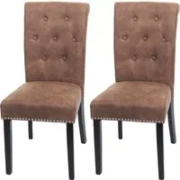 2er-Set Esszimmerstuhl Chesterfield II in braun von MCW