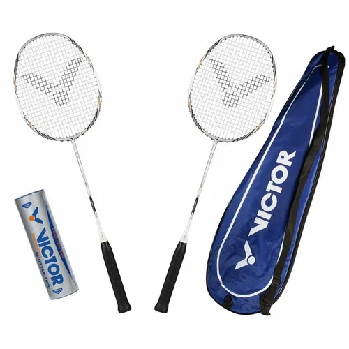 VICTOR Atomos 800 Set - Badminton- & Federballsets mit 2 leichten Schlägern, 3 Bällen und einer praktischen Thermobag für einfachen Transport. Ideal für Hobby- und Wettkampfspieler!